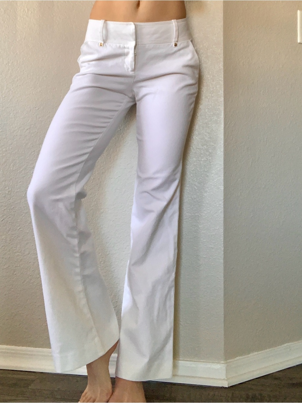 Bebe White Women's Cotton Summer  Pants